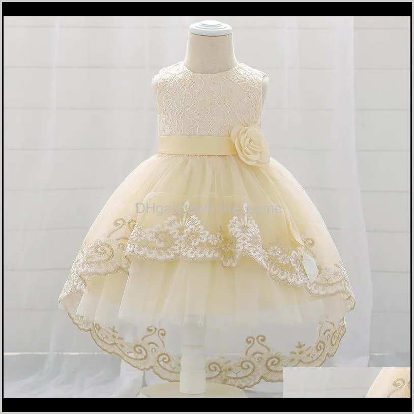 winter flower infant 1st birthday dress for baby girl clothes baptism lace princess dresses party and wedding toddler gown 201029