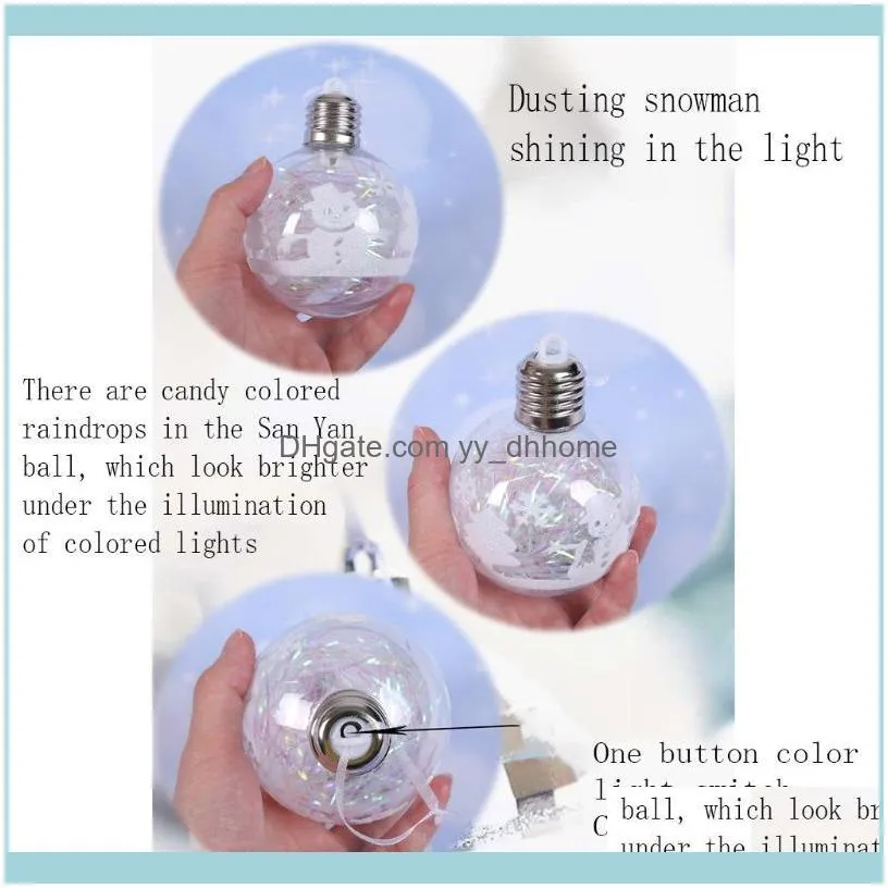 LED Christmas Snowball Light Transparent Ball LED Light Snowball Hanging Pendants Craft Christmas Decor Garden Snow Flakes1