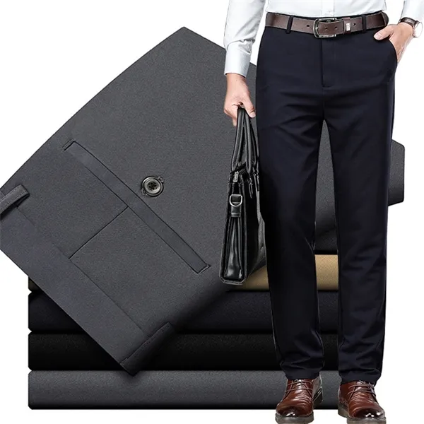 Design de mode Casualwear Pantalon léger taille haute droite haute qualité 100% coton mince hommes pantalons pour hommes x0615