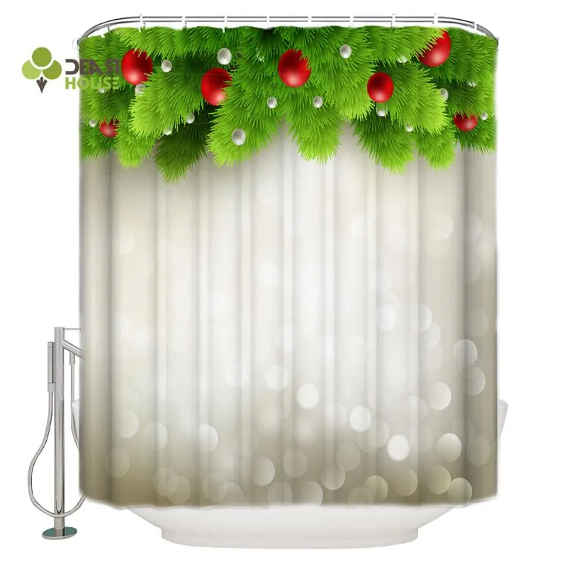 Shower Curtains DEARHOUSE Curtain Christmas Tree Decoration Bathroom Home