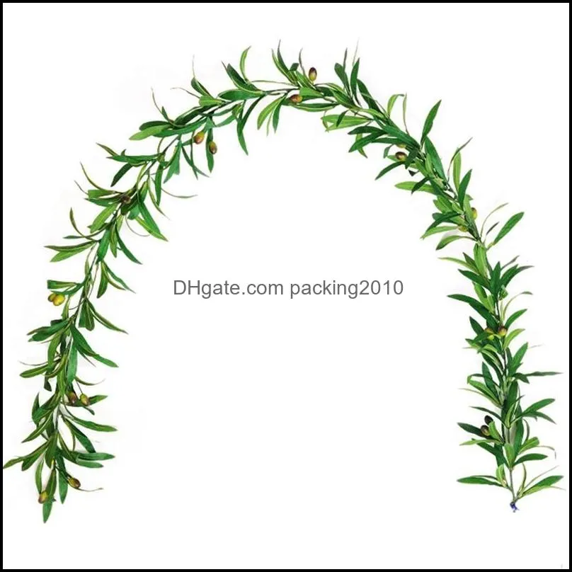 Artificial Rattan, Olive Leaf, Wedding Plant, Wall Winding Arrangement, Olive, Garland Decorative Flowers & Wreaths