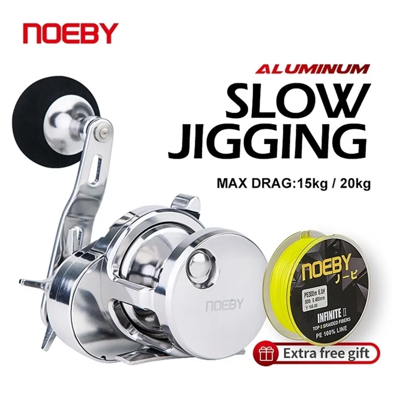 NOEBY Slow Jigging Fishing Reel 15kg 25kg Max Drag 5.2:1 Saltwater Trolling  Aluminum Alloy Boat Lure Casting 210727 From Long07, $401.34