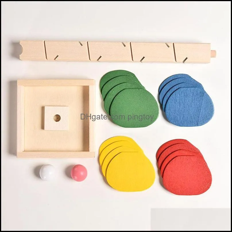 Marble Run Toys Wooden Blocks Montessori Marble Ball Run Track Game Baby Model Children Kids Intelligence Educational Toy