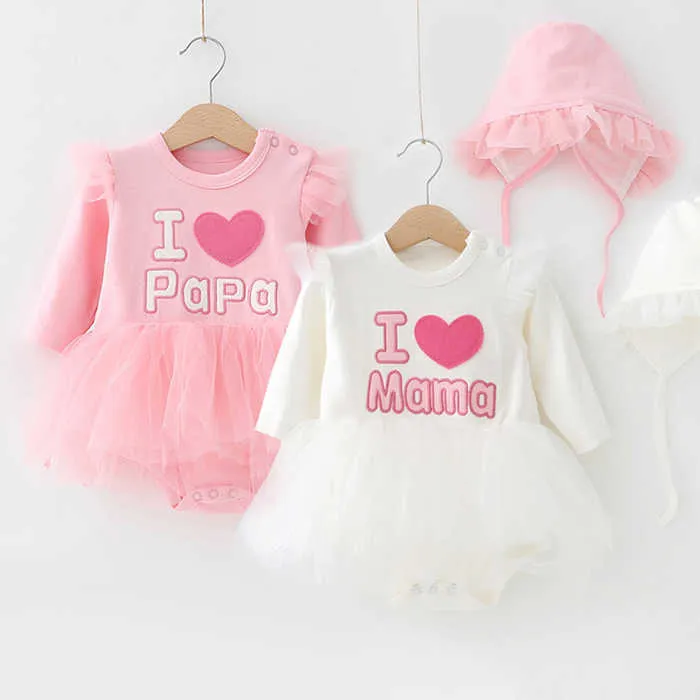 wholesale spring autumn princess organic cotton infant toddler newborn baby girl clothes rompers Sets