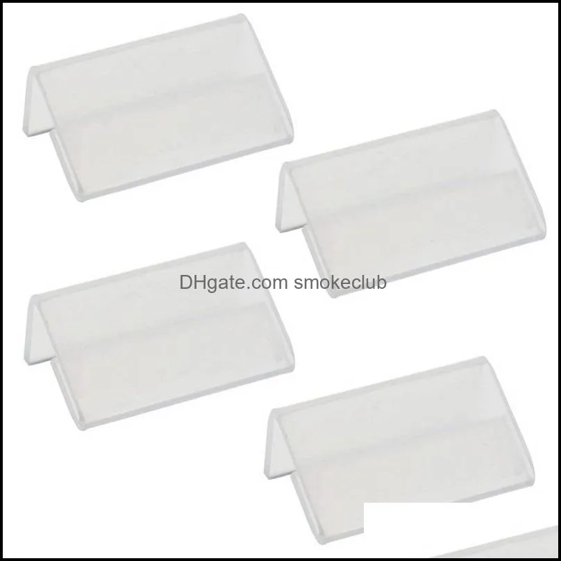 mini sign display holder price card tag label counter top stand case 2 x 4 cm Labeling Tagging Supplies L Shape Clear Acrylic