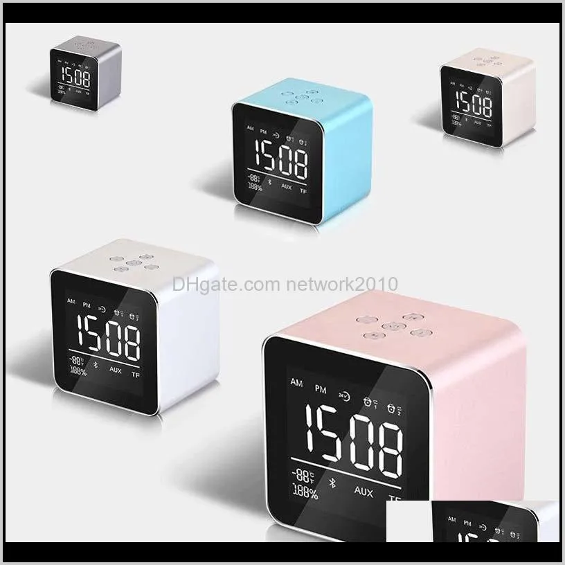 Orologi da tavolo da scrivania Decor Home Garden Drop Delivery 2021 Fashion Radio Altoparlante Bluetooth portatile Plug-in Memory Cassette Display Alarm Clock C