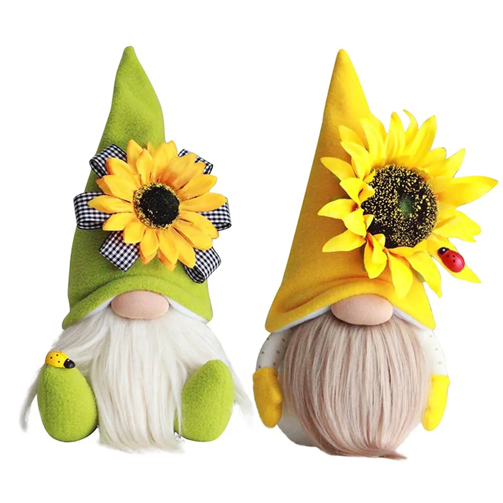Party Supplies Thanksgiving Harvest Bee Day Festival Decoration Plush Gnome Doll with Sunflower Ladybug Home Ornaments XBJK2108