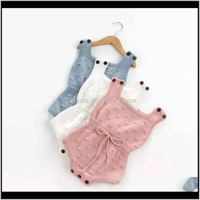 infant unisex autumn knit triangle rompers 3+ solid sleeveless cotton wool jumpsuit kids onesies girls outfits 0-2t