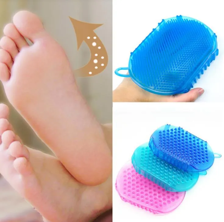 Gants de bain Exfoliation Brosse de douche pour le nettoyage du corps Brosses exfoliantes Sile Scrubber Gant de gommage Spa Outil de bain SN2205