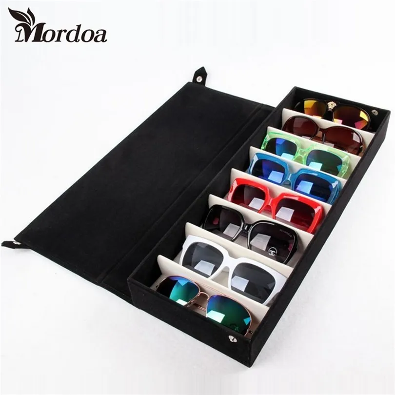 8 Grids Storage Display Grid Case Box for Eyeglass Sunglass Glasses Jewelry Showing With Rack Cove 48.5x18x6CM 210914