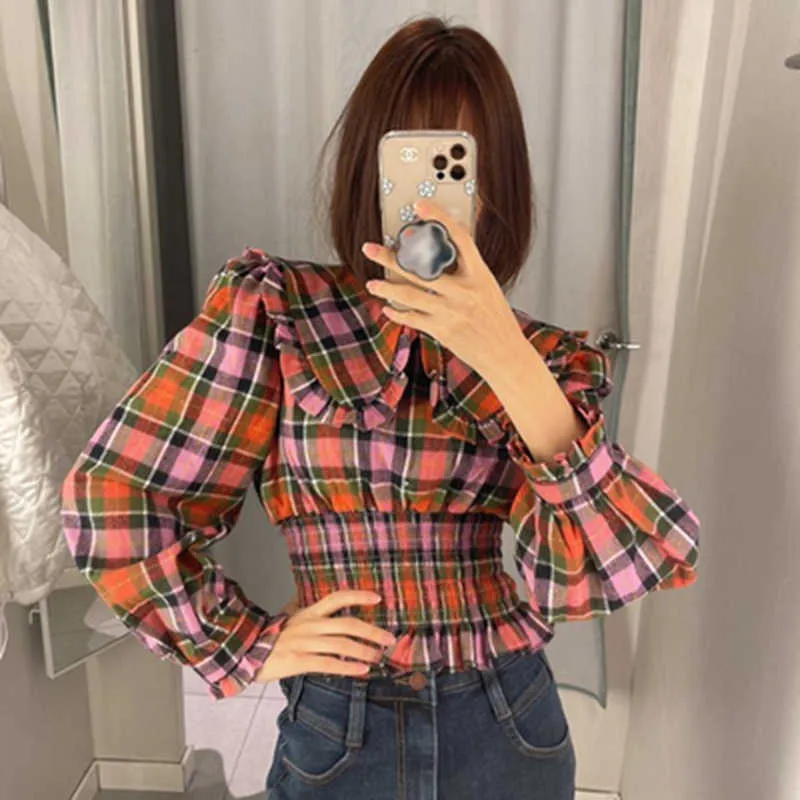 Camisas De Estilo Dulce Para Mujer Blusas Cortas Ajustadas De