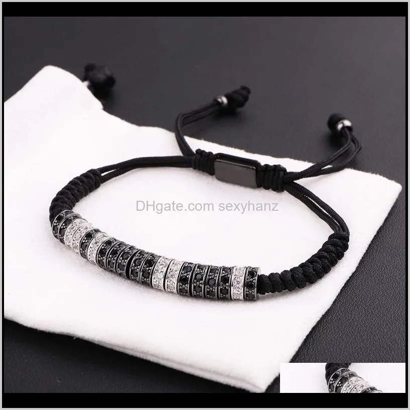 jaravvi micro cz pave spacers handmade woven macrame friendship luxury bracelet men women jewelry gift beaded, strands