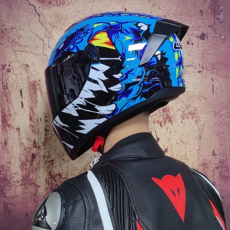 オートバイのヘルメットMotorfiets IntegraalHelm Racing Klassieke Kraag Helmen Met DubbeleレンズMotocicleta Hoofddeksels Casque Cascoコンデンテ