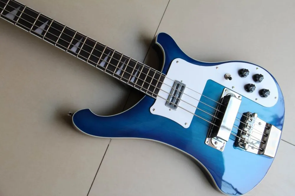 Blue Burst Rickenbacker 4003 4 String Bass Electric From