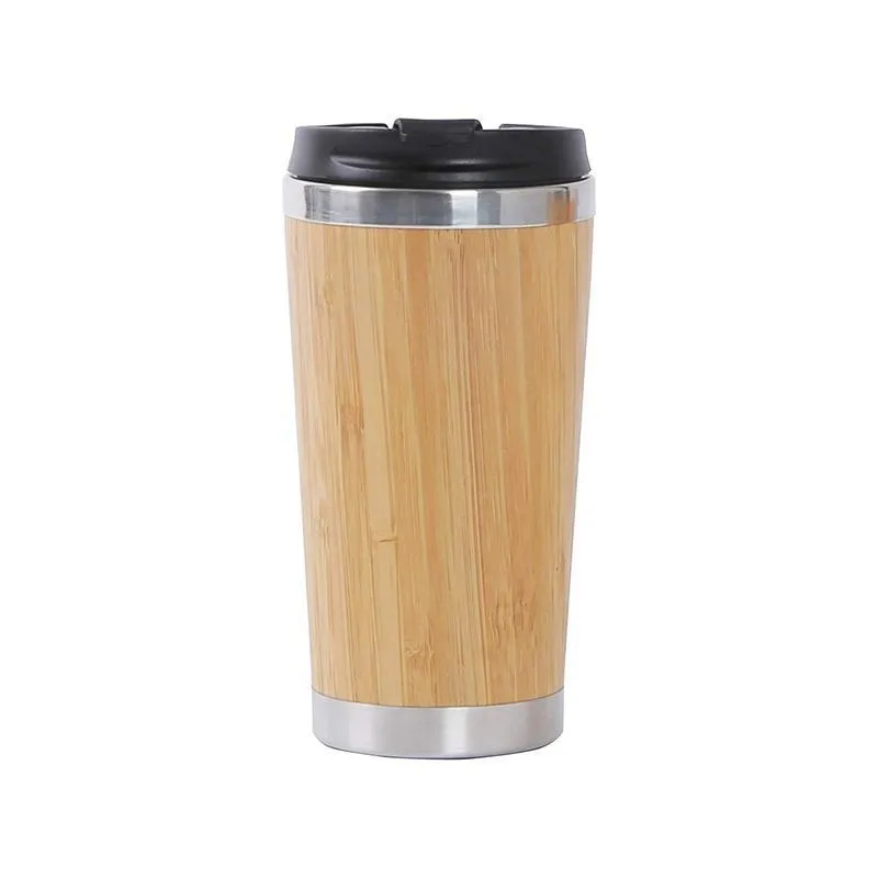 Bamboo Water Bottle 304 Stainless Steel Inner Eco Friendly Tumblers Travel Mugs Cups Reuseable