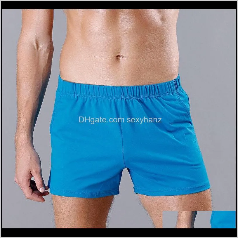 casual men underwear cotton boxers shorts solid pocket mid-rise pouch underpants man`s arrow pants male underwear m-xxl