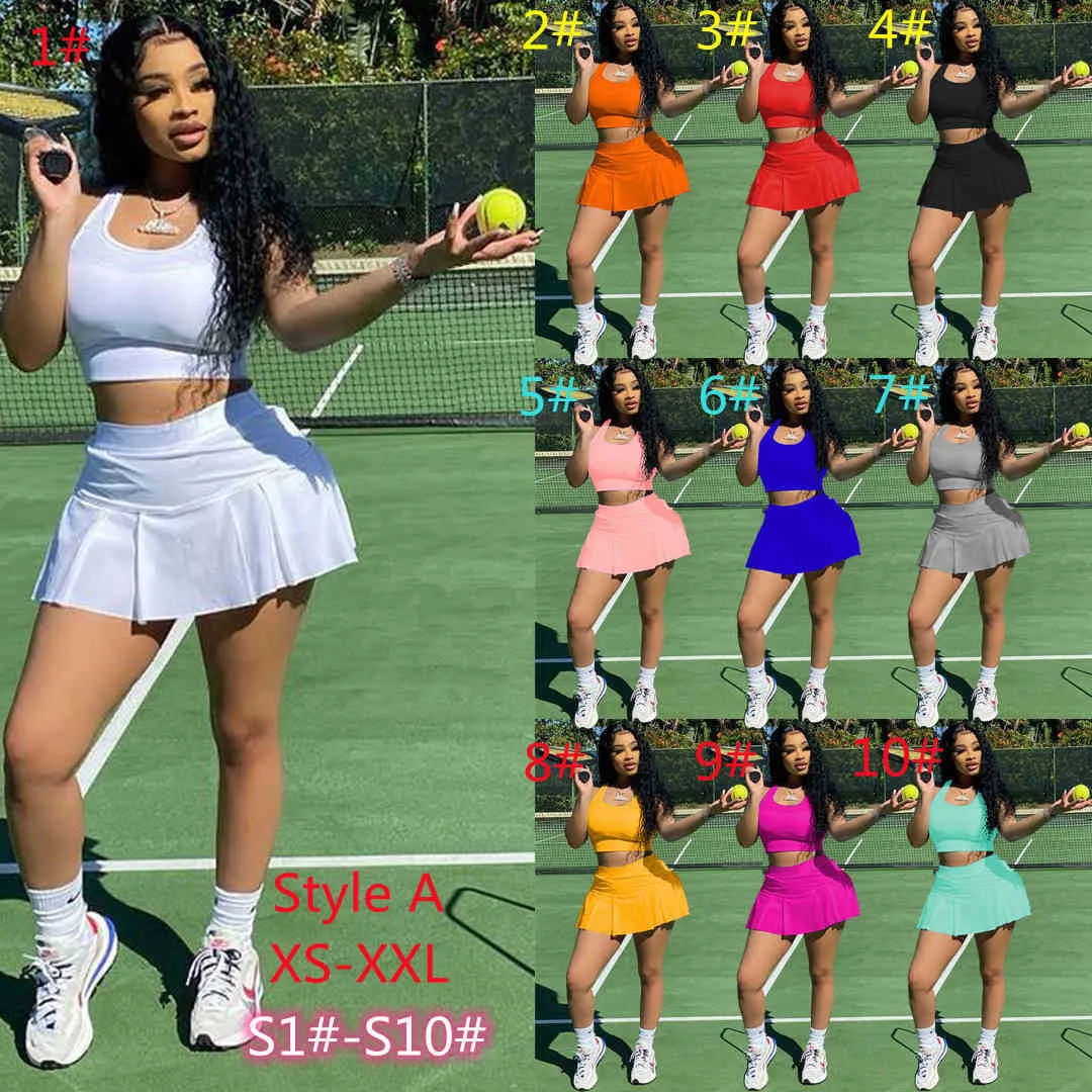 Tracksuits for Women Summer Two Piece Dress Shorts Set Slim Fit Sports Vest kjol ärmlös t-shirt yoga shorts tryck jogger set outfits gymkläder