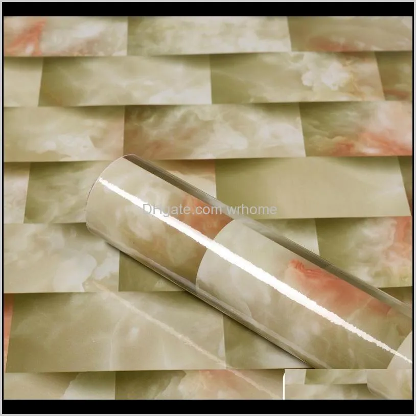 Marble Self Adhesive Wallpaper Waterproof And Oil Proof Sticker Roll Desktop Living Room Bathroom Kitchen Wall Home Decoration