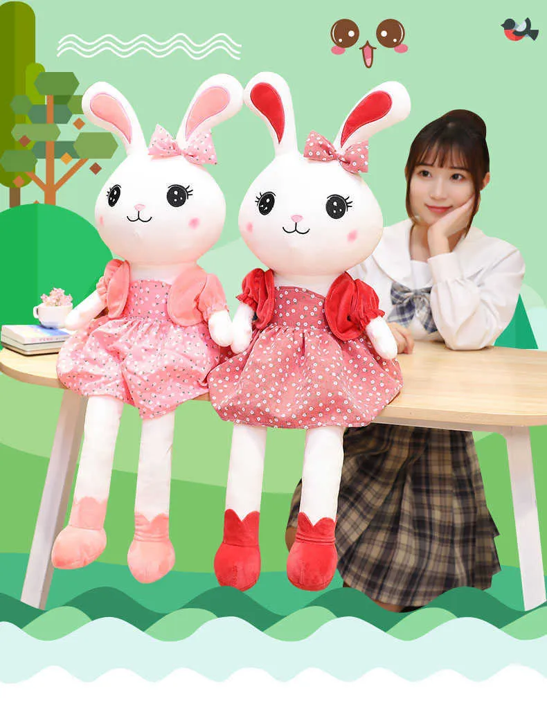 Rabbit Plush Toys Soft Kawaii Bunny Stuffed Dolls For Kids Cute Baby ...