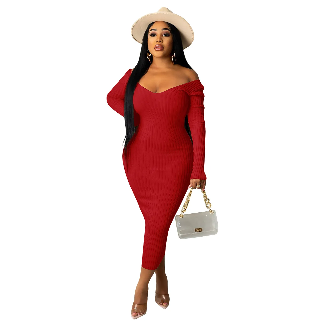 sweater dress with flowy skirt Knit Sweater Maxi Skirt main image 1