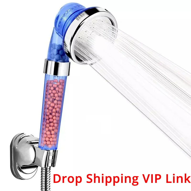 Soffione doccia a getto d'acqua ad alta pressione con filtro per cloro ionico a 3 modalità per trasporto di goccia VIP