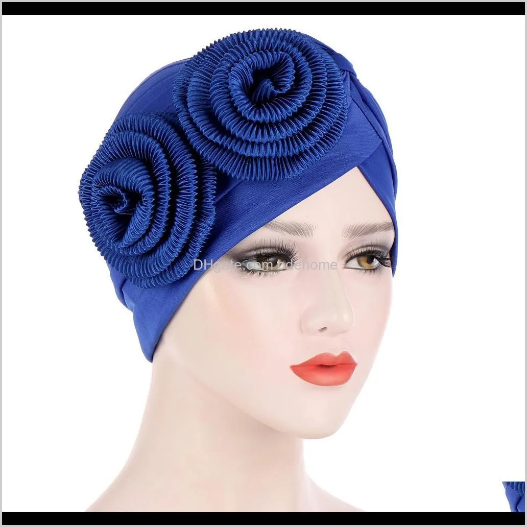 Beanie / Chapéus Chapéus Chapéus Chapéus, Lenços Luvas Moda Aessórios Entrega 2021 Estilo Turbante Nó Índia Cap Hijabs Lenço Muçulmano Big FL