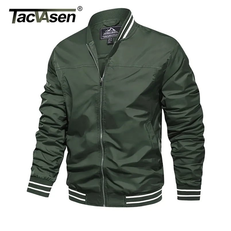 Tacvasen Casual Jacket Mäns Vår / Fall Pilot Style Coats Army Bomber S Vin Baseball Ytterkläder Overroat Boys 211008