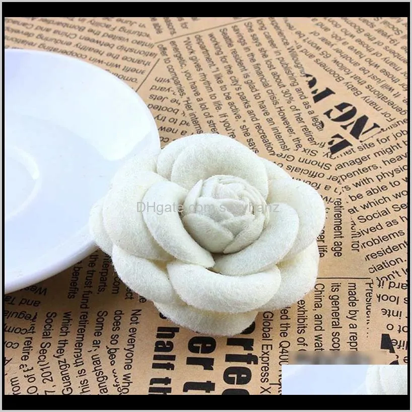 handmade fabric camellia flower brooch pin badge unisex wedding party costume jewelry clothes accessories big brooches for women