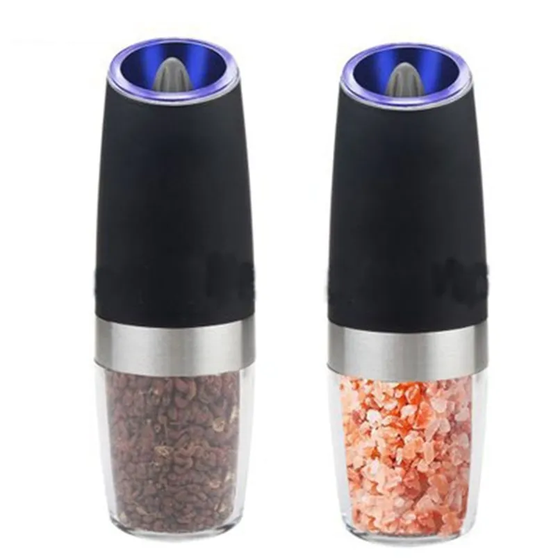 Yomdid 2st / set Electric Pepper Mill Saltkvarn Praktisk Spice Mills Moedor de Pimenta Kökslipningsverktyg 210611