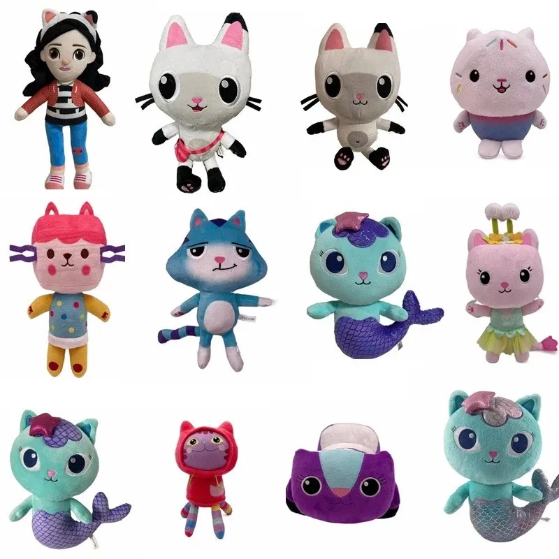 Gabby Maison De Poupée Jouets En Peluche Mercat Dessin Animé Animaux En  Peluche Sirène Chat Sirène Peluche Poupées Enfants Cadeaux Danniversaire  Playset Du 4,76 €