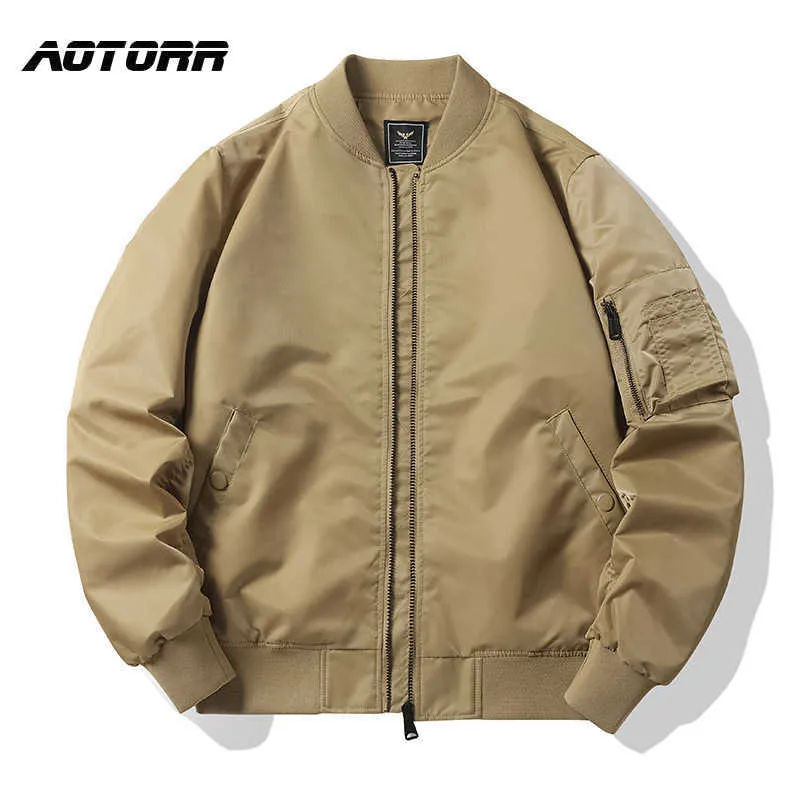 Militär Taktisk Man Flyg Bomber Jacka Baseball Varsity College Pilot Air Force Coat Män Utomhus Jackor Höst Outwear 211011