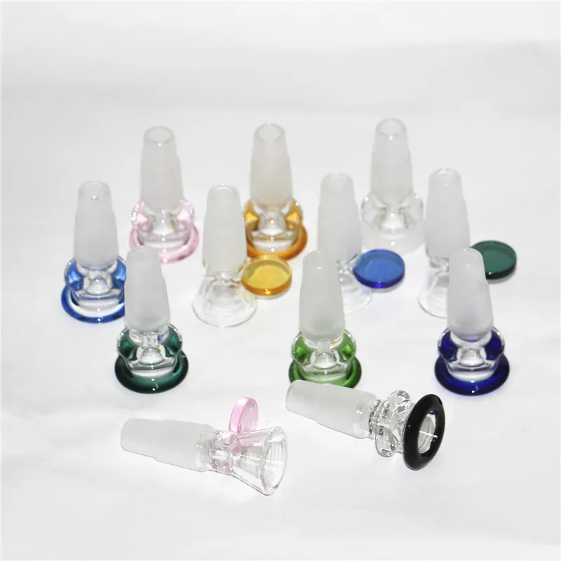 Wasserpfeifen Kräuterschiebeglasschalen 14 mm 18 mm mit Blumenschneeflockenfilterschale für Bongs und Aschefänger