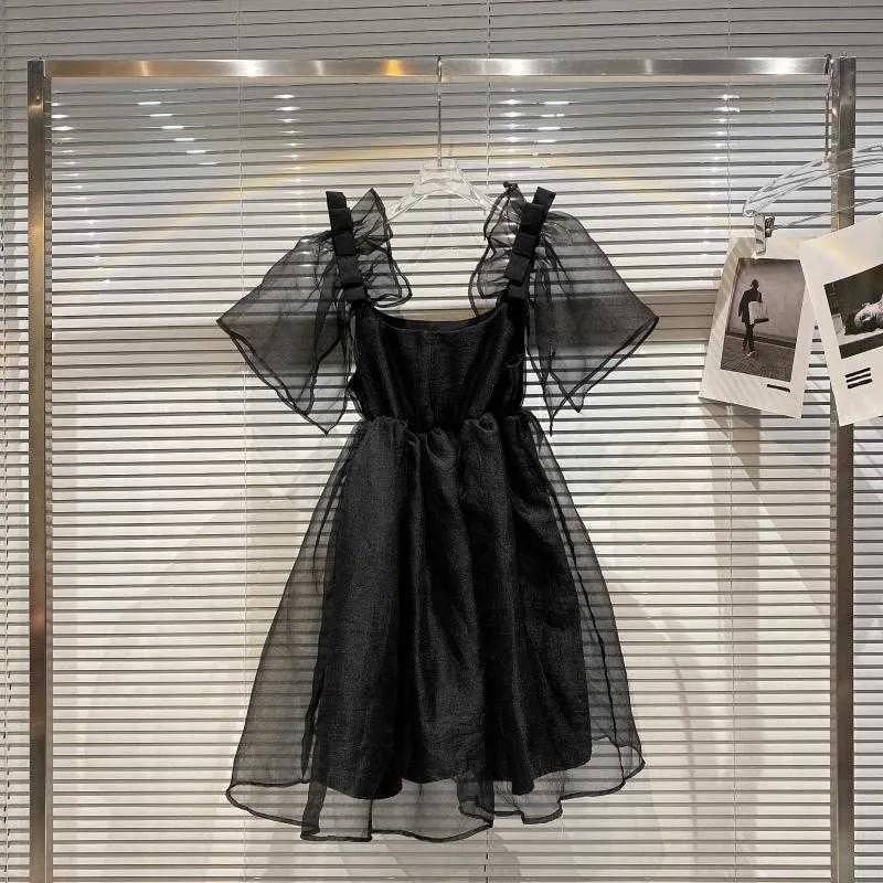 Black Double Layer Mesh Bow Shoulder Princess Dress for Women, Casual  Spring Summer Fashion from Dhgate Basic & Casual Dresses - price 71.81
