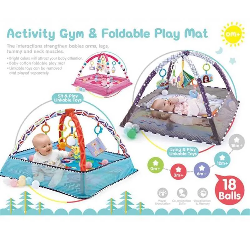 Barnmatta Baby Play Mat Kids Rug Gym Fitness Frame Aktivitet Staket Toys Early Education Crawling Game Blanket 210724