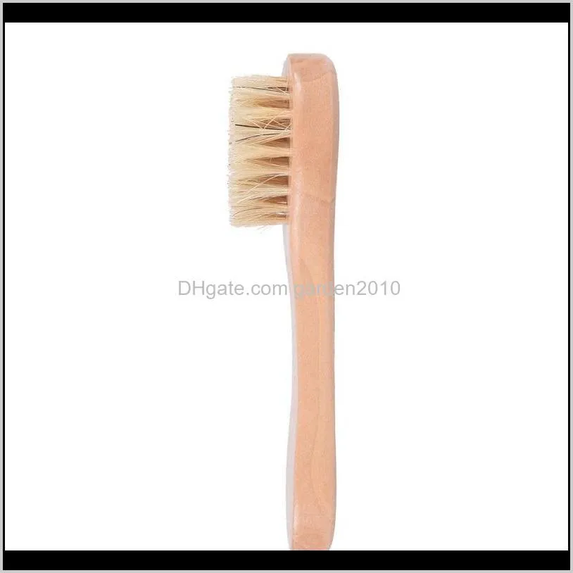 natural boar bristles facial brush dry skin bath spa brush remove dead skin rub face nail brush wb3192