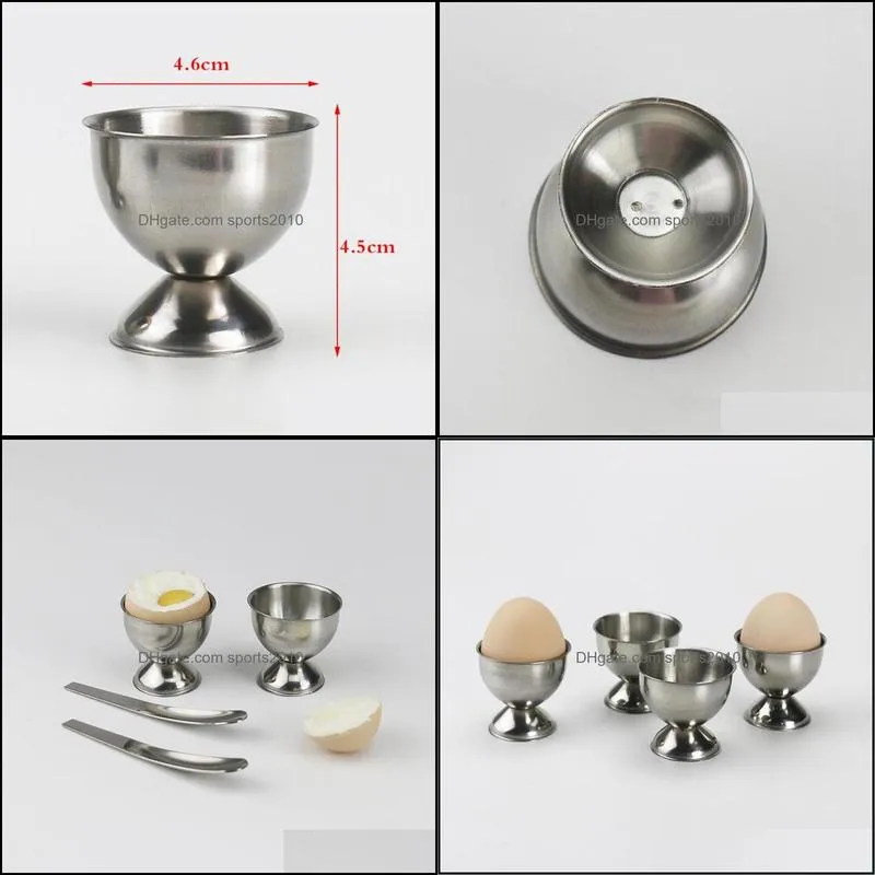 Stainless Steel Soft Boiled Eggs Holder Cups Egg Stand Storage Tray Tabletop Cup Egg Container Kitchen Accessories F20173303