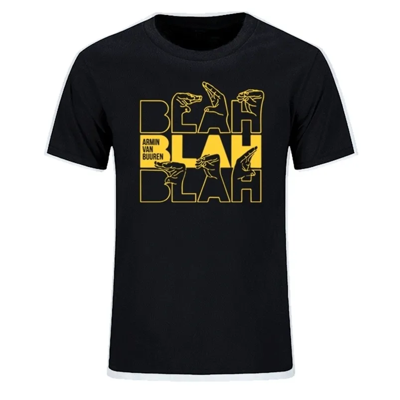 Été ARMIN VAN BUUREN BLAH T-shirt Trance Music Fans Cool Casual T-shirt DJ Hommes Coton À Manches Courtes Plus Taille Tops Tees 210706