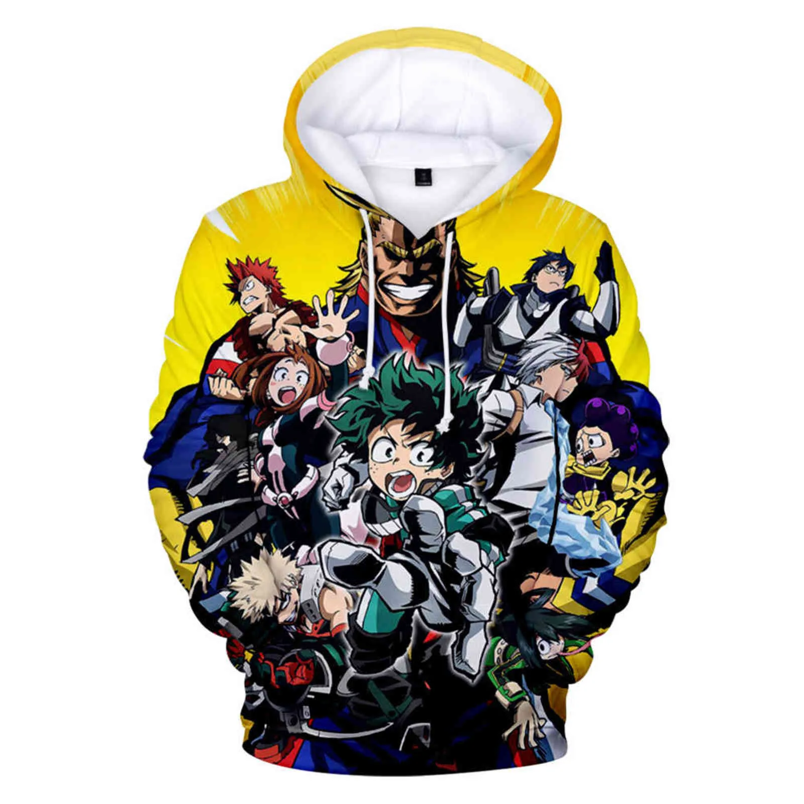 Pojke / Tjej Hoodies Boku No / Min Hero Academia Midoriya Izuku Deku Cosplay Personlighet Män / Barnens Sweatshirt Anime Oversized Hoodie Y211122