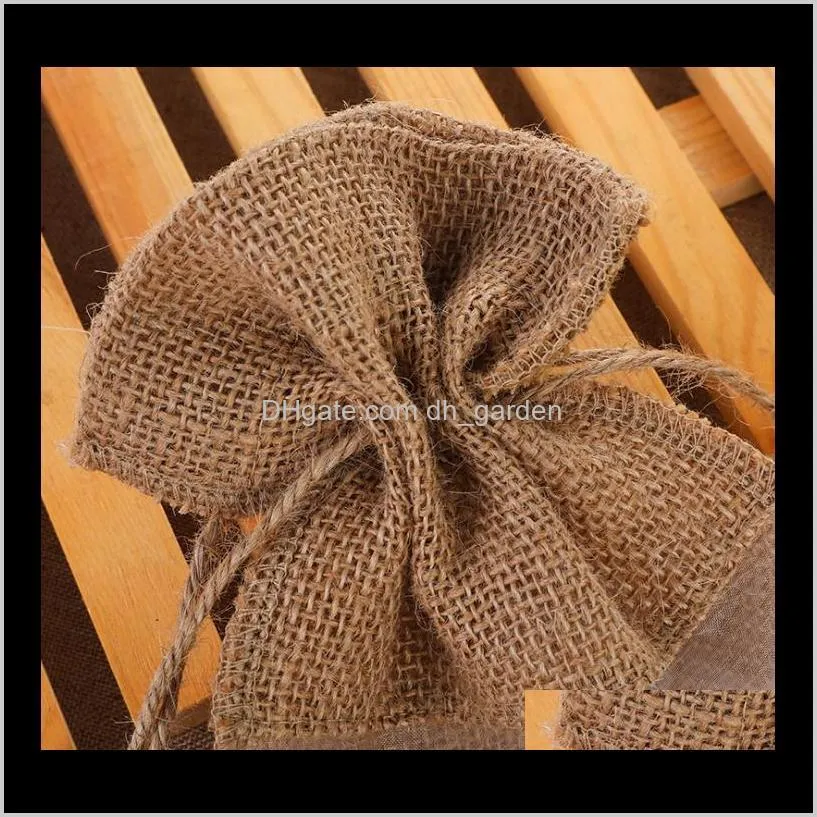 natural jute burlap wine bottle bag window champagne packaging gift bag for guest party decoration 14x30cm sn1923