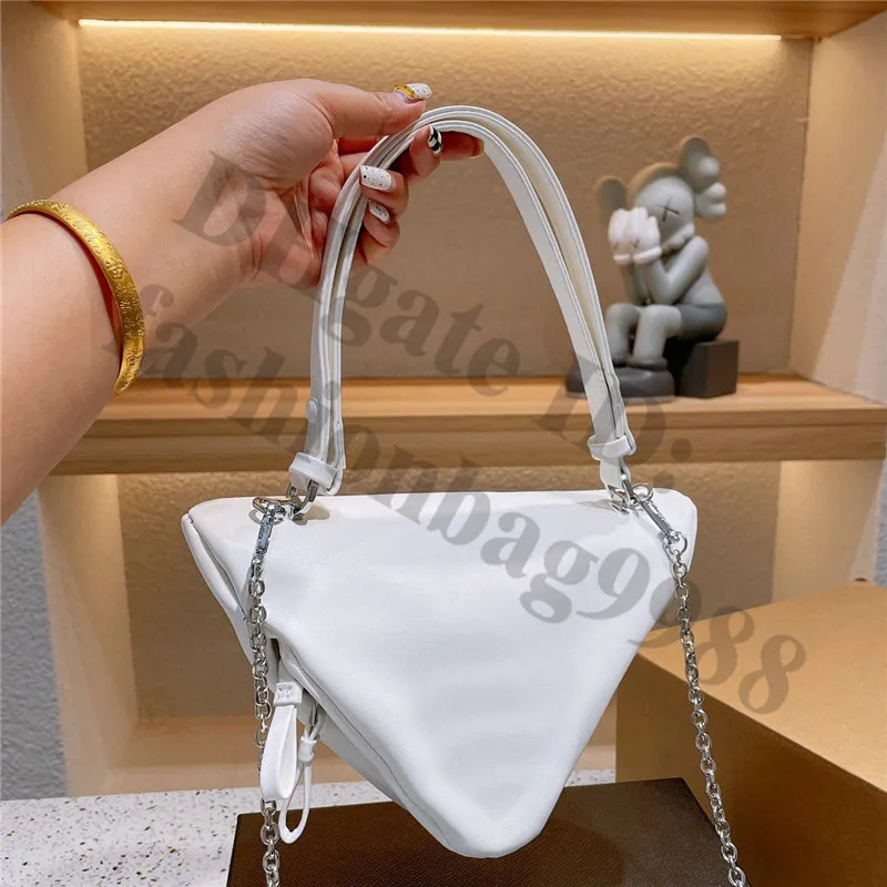 Conception unique Triangle blanc côté épaule bandoulière petits sacs en cuir véritable femmes marque de mode sac à main bandoulière mini taille noir violet sacs à main pour dames