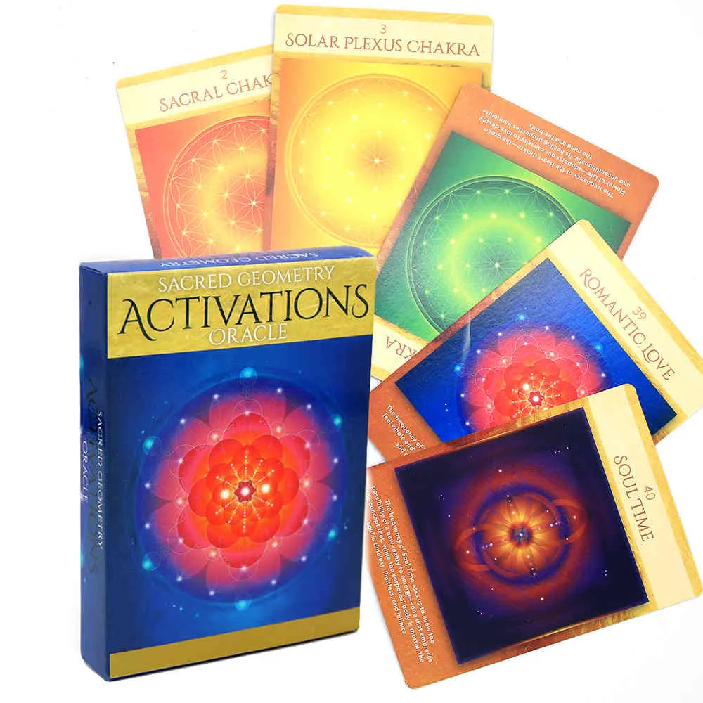 Sacred Geometry Activations Oracles Deck Cards English For Family Gift Party Playing Card Table Games Entertainment