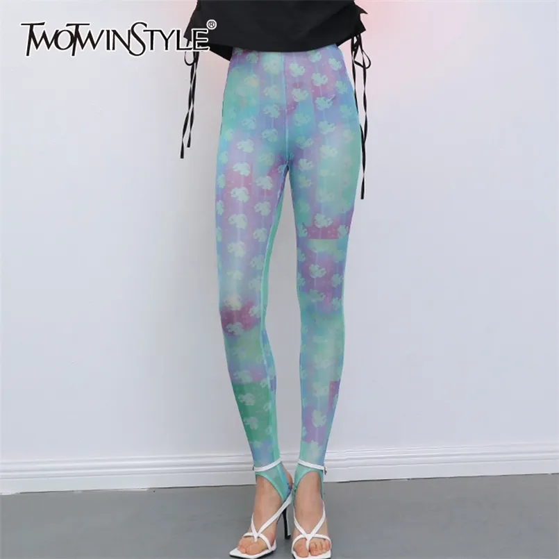 Casual Print Hit Color Women Pants High Waist Slim Elastic Fabric Boot Cut Pant For Female Fashion Clothes 210521