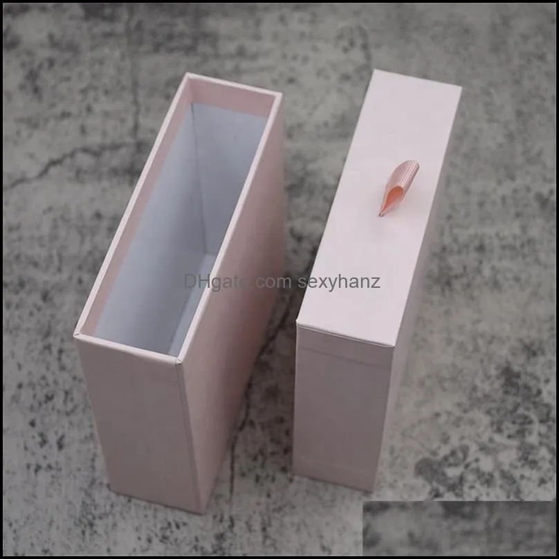 Jewelry Pouches, Bags Wholesale 500pcs/lot Pink Paper Boxes Cardboard Necklace Earring Gift Drawer Box