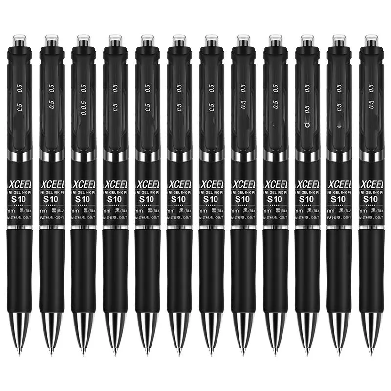 Penne gel Set di penne retrattili di lusso per affari Set di ricariche sostituibili di inchiostro nero di grande capacità da 0,5 mm Forniture per ufficio scolastico