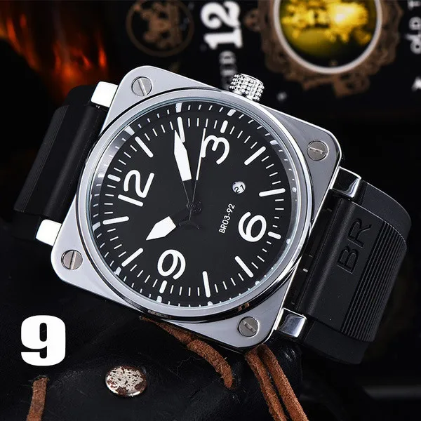 2023 Trois points de luxe Montres pour hommes Montre à quartz Top Marque de luxe Ceinture en caoutchouc Relogio Hommes Accessoires de mode de haute qualité BR Designe 699