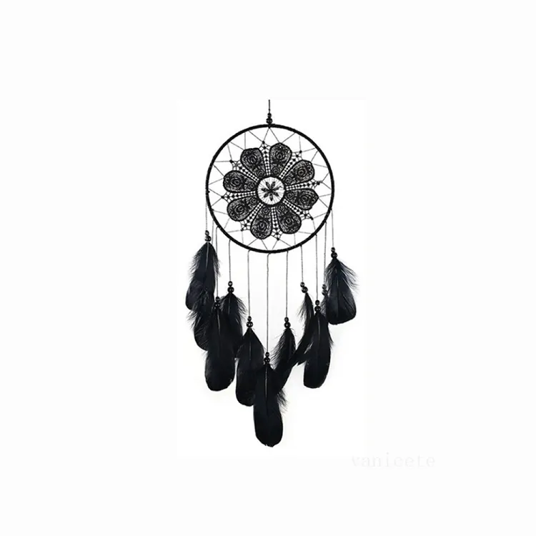 Goose Feather Lace Fashion Arts And Crafts Dream Catcher Home Furnishing Feathers Vehicle Pendant T2I52955