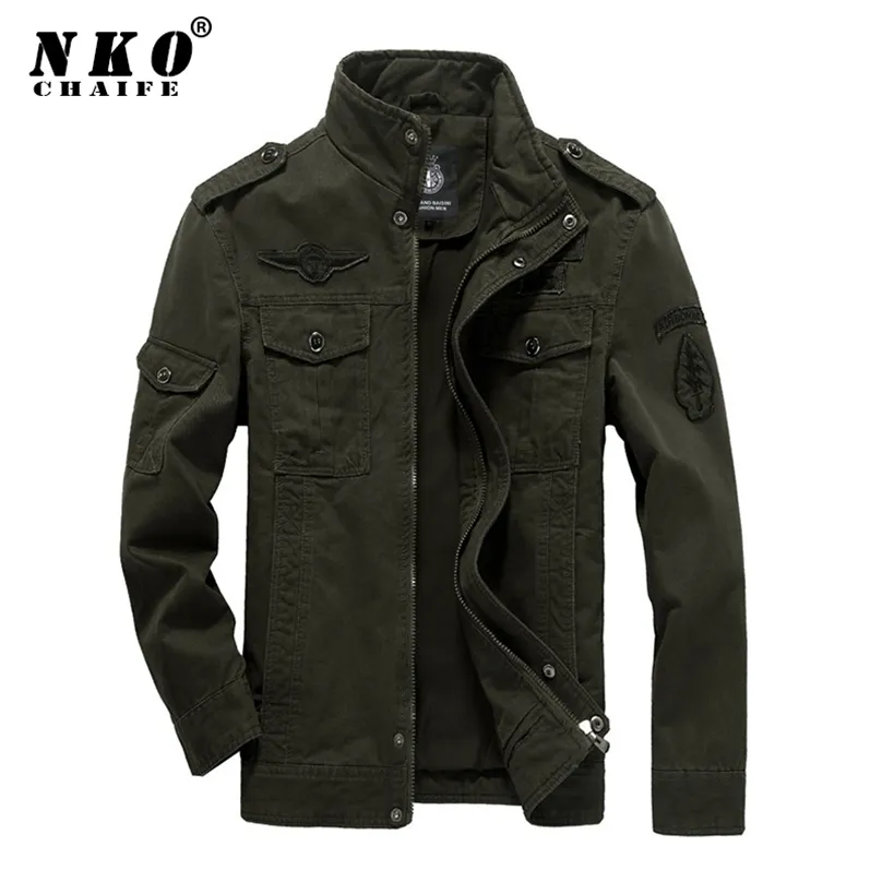 Chaifenko Algodão Casaco militar Homens Bombardeiro Soldado MA-1 Estilo Exército S Casaco Casual Táticas Piloto M-6XL 211217