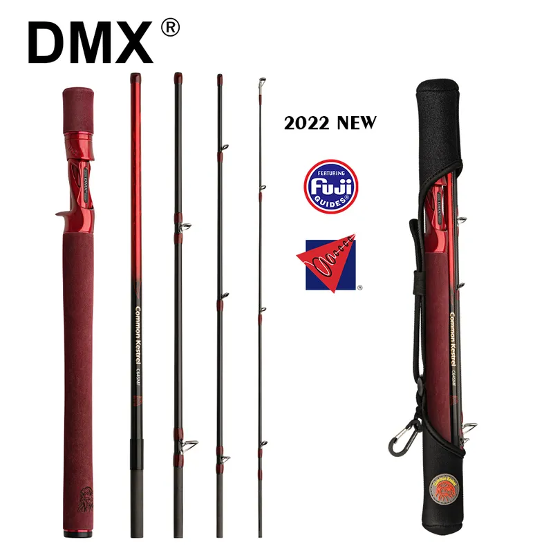 DMX Common Kestrel Travel Fishing Rod Spinning Casting Fuji Guide Sea Ultra  Light Carbon 1.8/1.98/2.1m Lure rod 220222