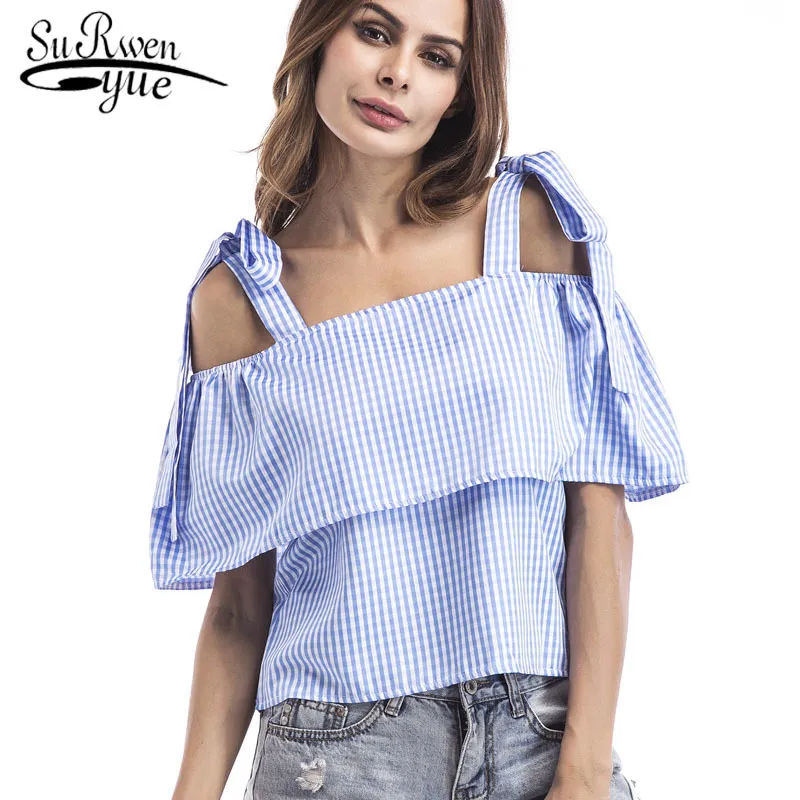 Lady casual blouse and top Fashion short shirts one word collar WomenTops Blouse Short Sleeve Shirt Top Women 3927 50 210521