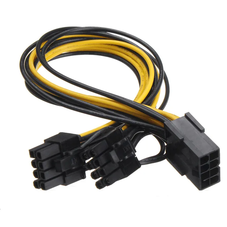 8Pin to Dual8Pin ( 6Pin + 2Pin ) Power Supply Cables Graphics Video Card PCI-E PCIe Splitter Cable Cord for Mining